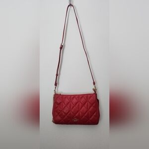 Coach Quilted Red Crossbody Bag